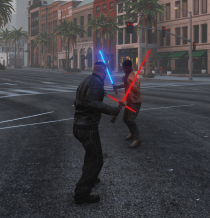 GTA5 星球大战风装备：Kylo Ren 交叉护盾光剑 MOD