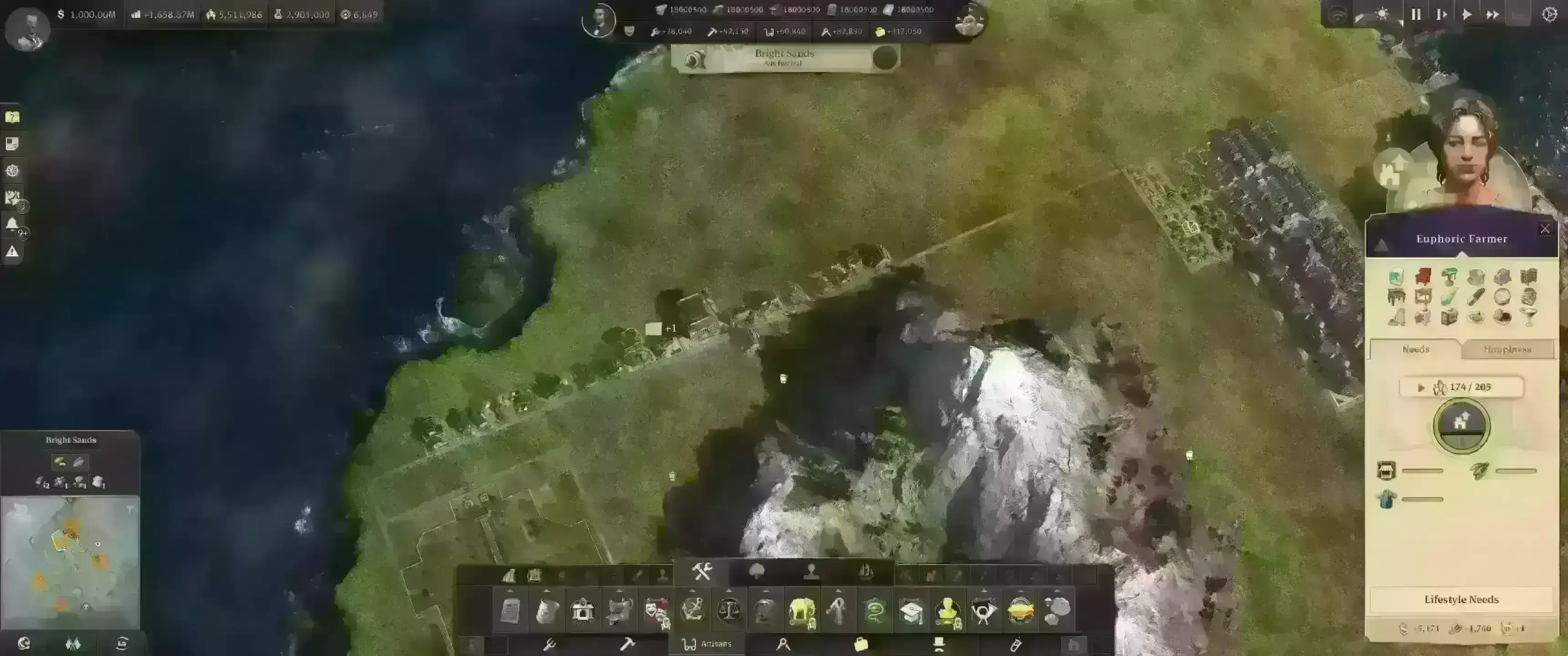 建筑物影响整个岛屿