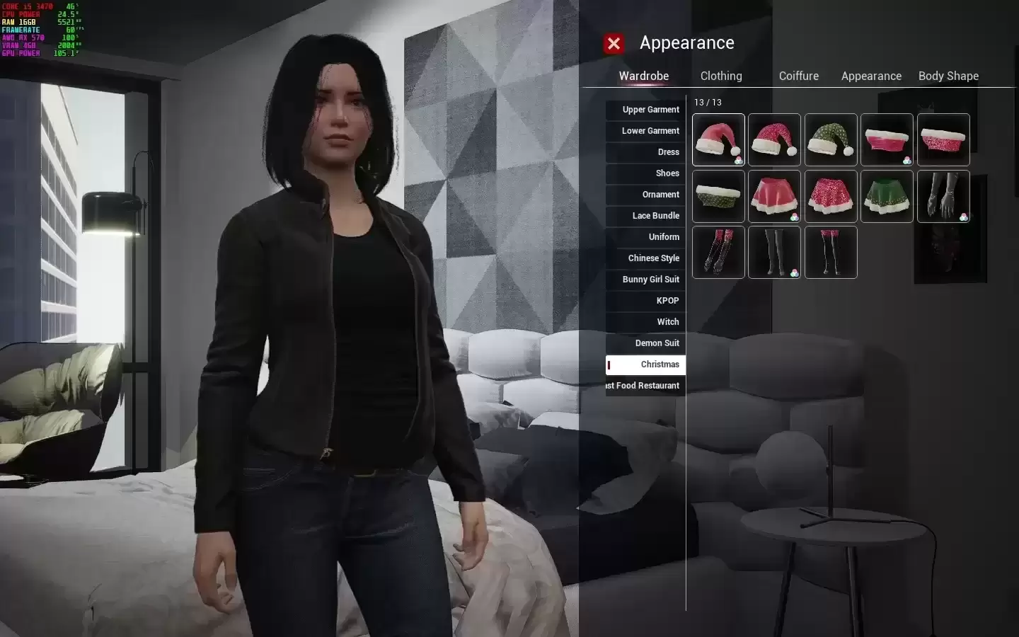 解锁所有衣服（游戏版 v0.5.3）