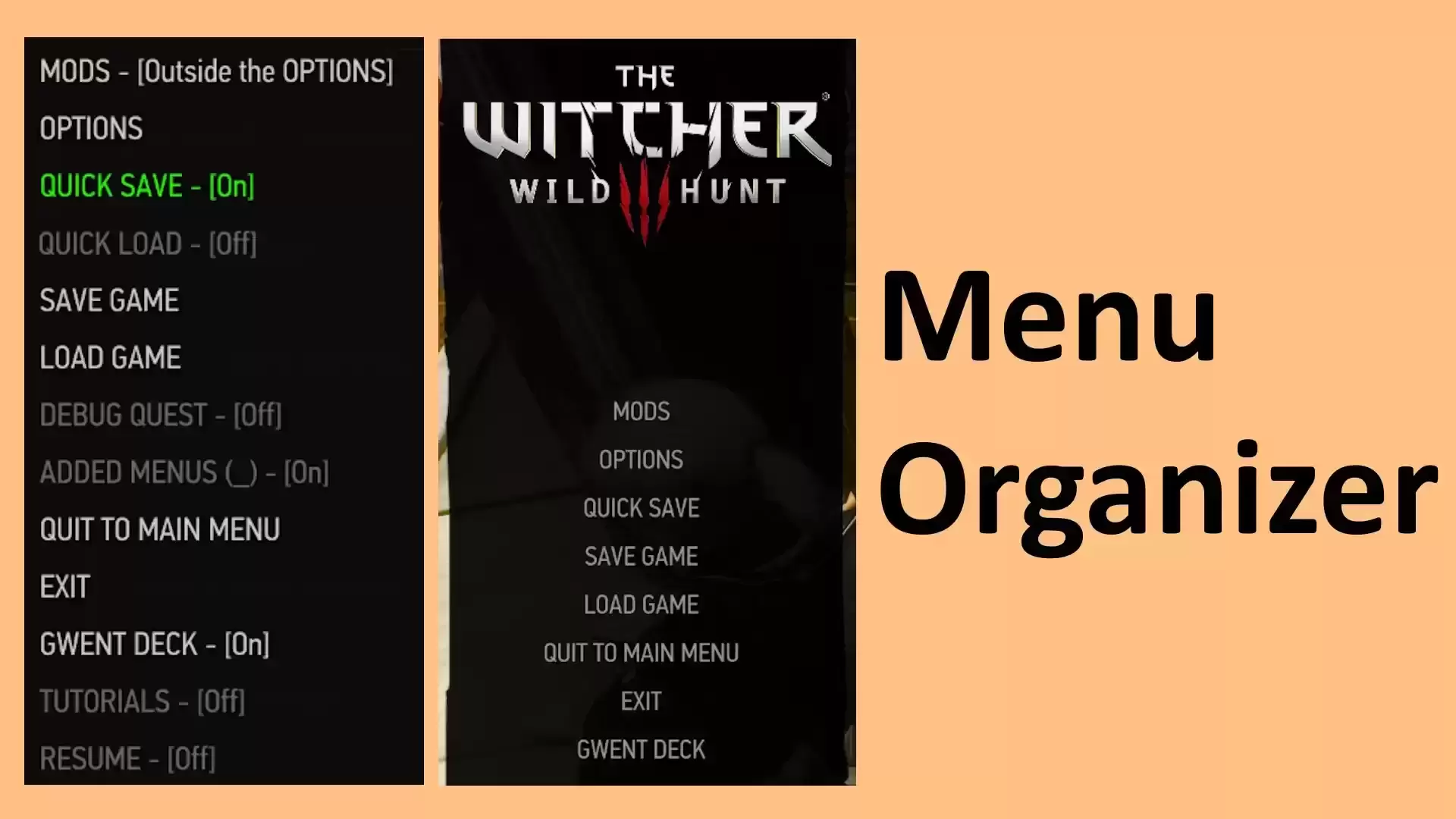 🔥Menu Organizer汉化版【巫师 3 菜单救星】Mod 菜单整理器：告别 9 个条目限制，想怎么排就怎么排！