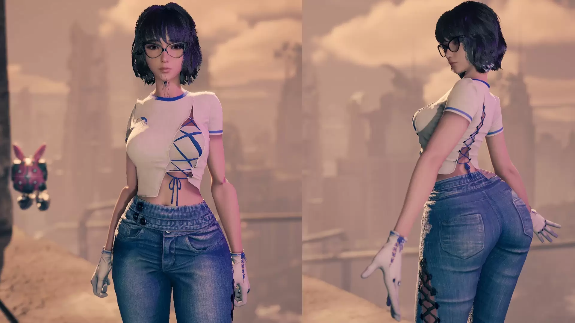 剑星MOD：Thicc Eve修身破洞牛仔裤