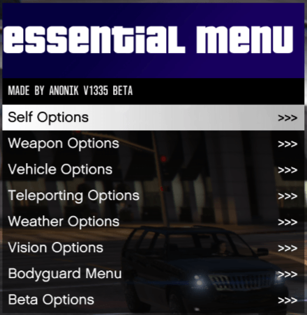 Essential Menu - LemonUI 版本 v1.3.35.1